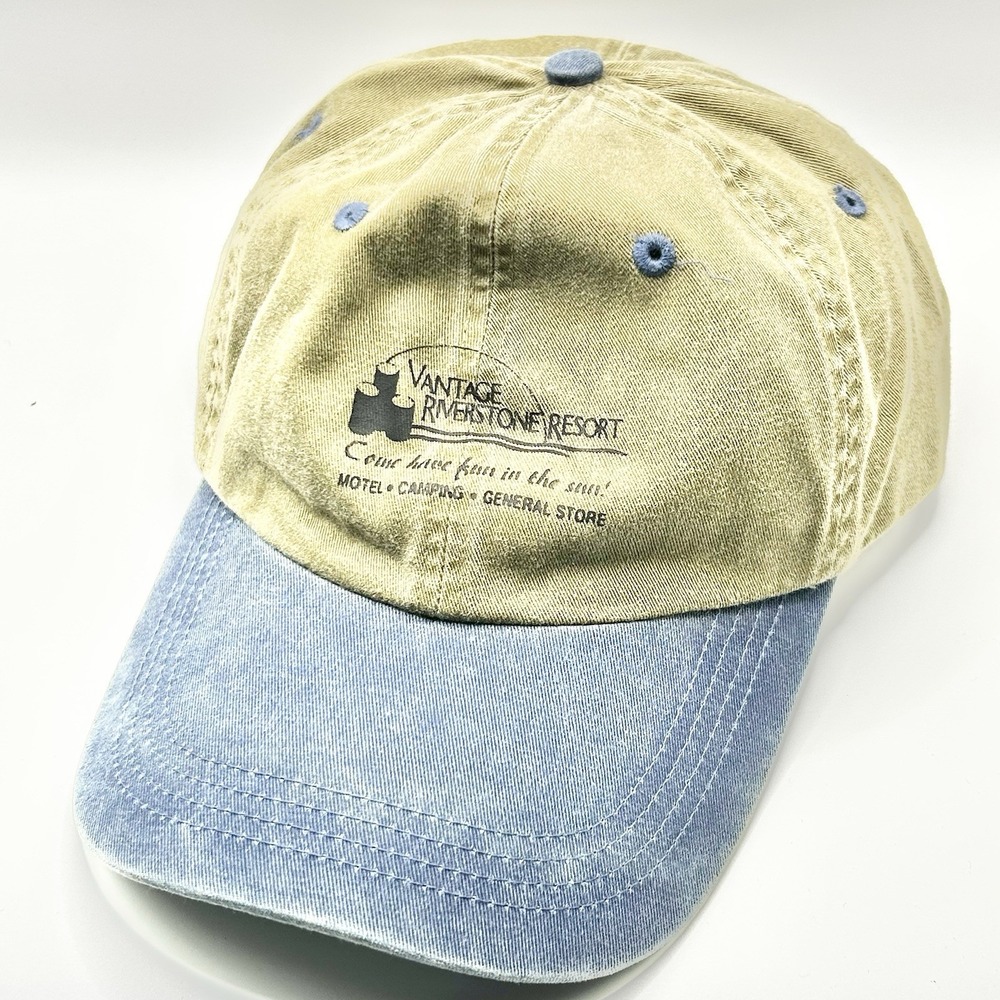 Vantage Riverstone Resort Outdoors 2-Tone Dad Hat Cap Adjustable Strapback Olive